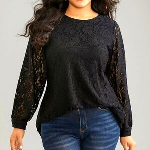 BloomChic Black Lace Blouse